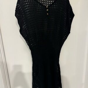 SHEIN Black Knit Swim Coverup